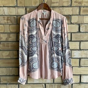 Lucky Brand Scarf Paisley Peasant Top - S/P